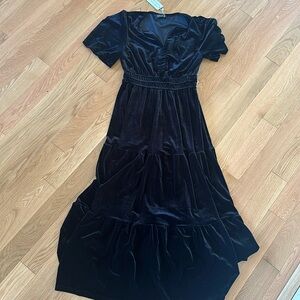Black velour dress